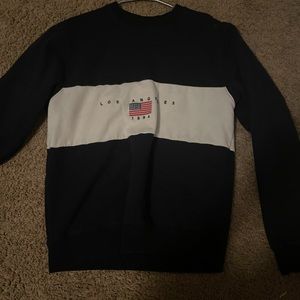 navy and white pac sun crew neck size one size